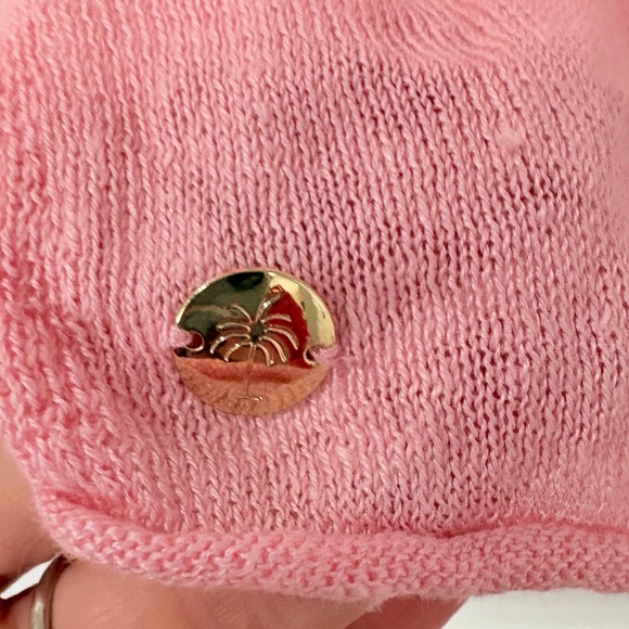 LILLY PULITZER SWEATER Alana Sweater Pink Linen Boatneck Long Sleeve Sz Large - Picture 4 of 7
